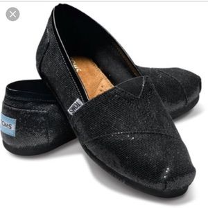 WORN ONCE TOMS Black Sparkle Shoe